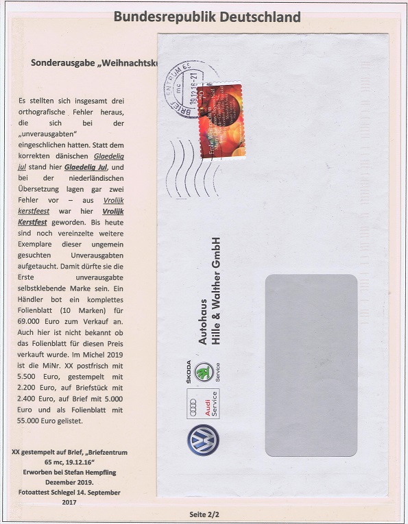 BRD MiNr. XX gestempelt auf Brief, seltene Marken, seltene Briefmarken